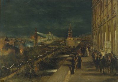 Illumination of Moscow on the occasion of the Coronation of Emperor Alexander III on 15th May 1883 by Nikolai Yegorovich Makovsky