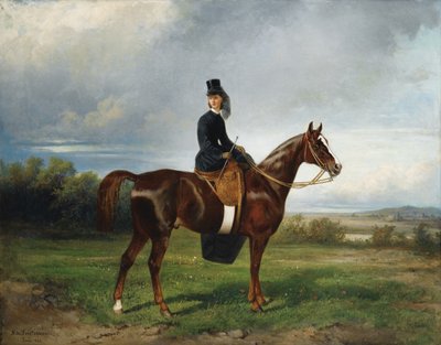 Equestrian Portrait of Seymourina Poirson by Nikolai Yegorovich Sverchkov