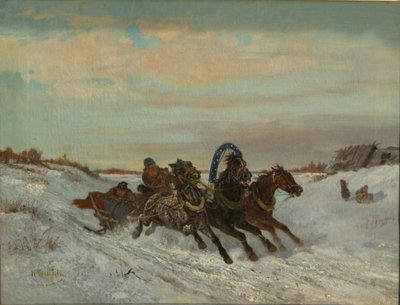 Troika on a Winter Road by Nikolai Yegorovich Sverchkov