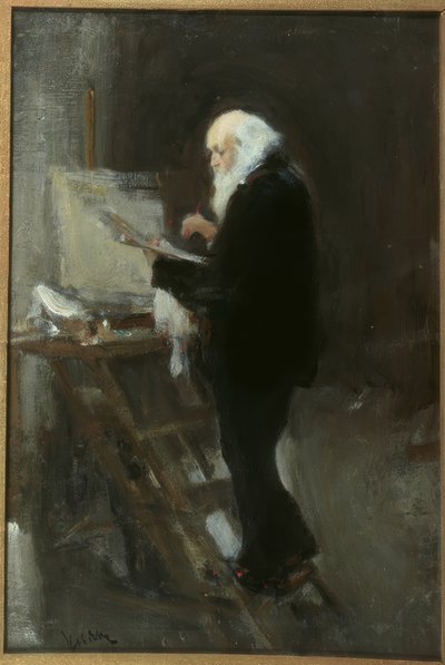The Painter Nikolai Gay at Work by Nikolaj Pawlowitsch Uljanow