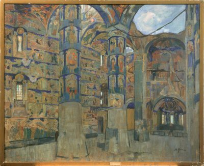 Interior of the Church of the Makarios-Scheltowodski Trinity Monastery in Makarjewo by Nikolaj Pawlowitsch Uljanow