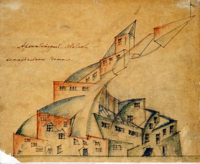 Project of the Collective House by Nikolay Alexandrovich Ladovsky