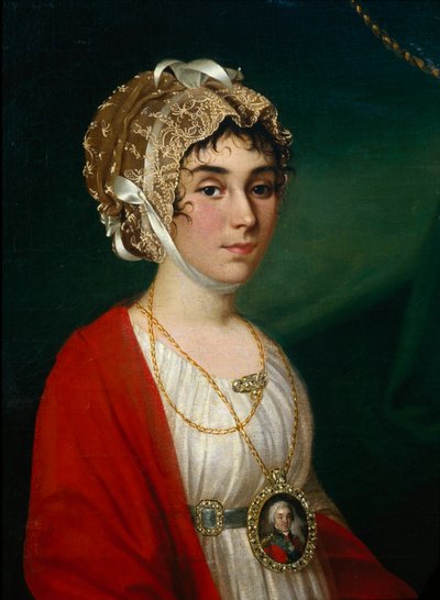 Portrait of the Actress and Singer, Countess Praskovya Sheremetyeva Zhemchugova by Nikolay Ivanovich Argunov