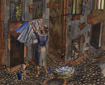 Old Courtyard by Nikolay Ivanovich Evgrafov