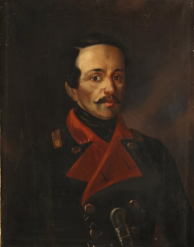Portrait of the poet Mikhail Lermontov 1814-1841 by Nikolay Ivanovich Polivanov