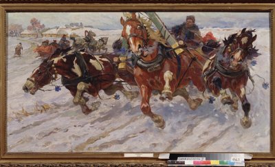 Troika (Sleigh with Three Horses) by Nikolay Semenovich Samokish