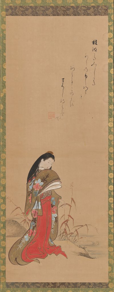 Lady Ise by the Riverbank by Nishikawa Sukenobu