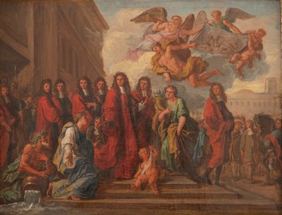 The aldermen of Paris leave the Hotel de Ville for Notre Dame to give thanks after the victory of Seneffe in 1674, c.1681 by Noël Coypel