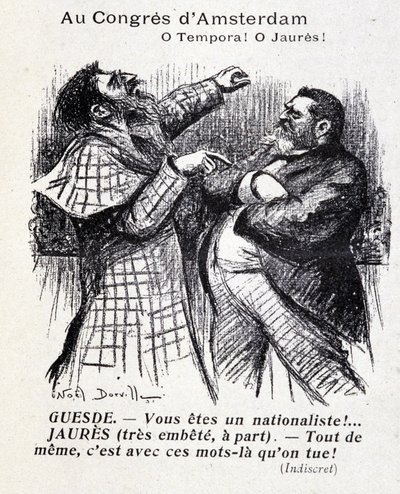 Altercation between Jean Jaures and Jules Guesde (Amsterdam socialist congress) by Noel Dorville, “Le Panache” 5/10/1904. by Noel Dorville