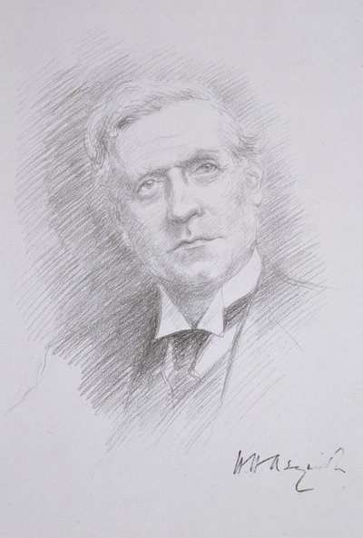 Portrait of Herbert Henry Asquith, from an album on the Entente Cordiale, 1909 by Noel Dorville