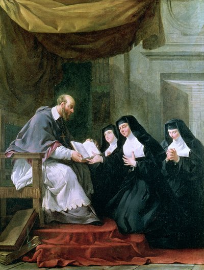 St. Francois de Sales Giving the Rule of the Visitation to St. Jeanne de Chantal by Noel Halle