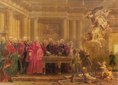 The Magistrates of Paris Receiving News of the Peace, 21st June 1763 by Noel Halle