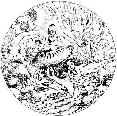 Illustration from the fairy tale The Water-Babies, by Charles Kingsley, 1863 by Noel Paton