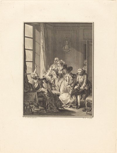 Julie Faints in an Armchair by Noël Le Mire after Jean Michel Moreau