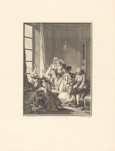 Julie Faints in an Armchair by Noël Le Mire after Jean Michel Moreau