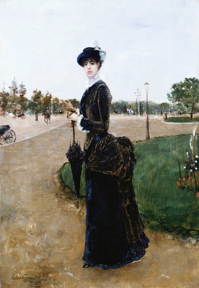 An Elegant Lady in the Bois de Boulogne by Norbert Goeneutte