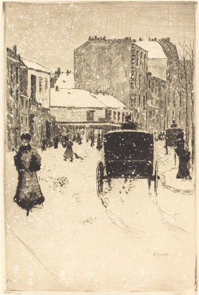Boulevard Clichy in the Snow by Norbert Goeneutte