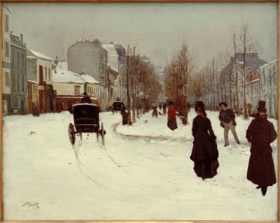 Boulevard de Clichy under the Snow by Norbert Goeneutte