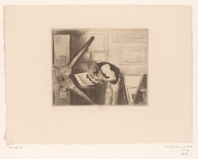 Portrait of Henri Charles Guérard in His Studio by Norbert Goeneutte