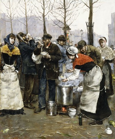 Soup for the Masses on a Winter Day, Paris by Norbert Goeneutte