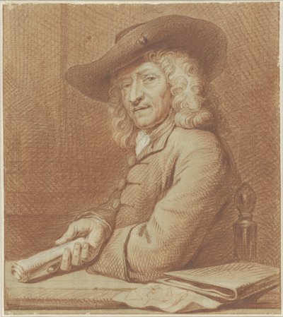 Portrait of the Draughtsman Jan Pietersz. Zoomer, with Hat and Paper Roll by Norbert van Bloemen