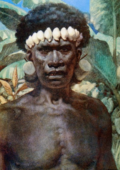 Portrait of a Solomon Island Cannibal, 1908 by Norman Hardy