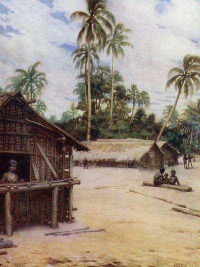 Solomon Island Village, near Marau Sound, New Florida by Norman Hardy