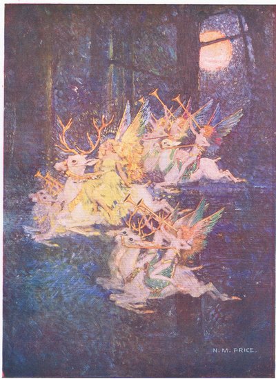 The Fairy Love: Through the Woods the Moon Was Glancing, There I Saw the Fays Advancing by Norman Mills Price