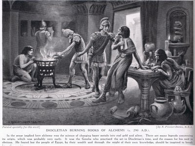 Diocletian Burning Books of Alchemy 290AD by Norman Prescott Davies