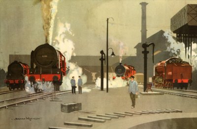 Camden Town Engine Sheds, c. 1935 by Norman Wilkinson