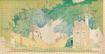 Stage Setting for The Faithful Shepherdess by Norman Wilkinson of Four Oaks