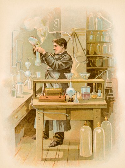 Thomas Edison in His Laboratory by North American