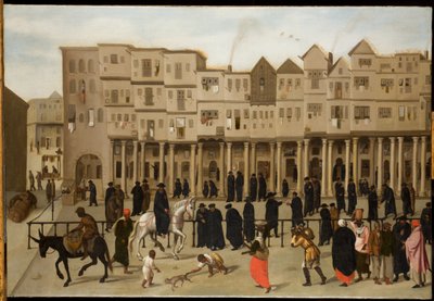 Town Scene in Lisbon by Northern European School