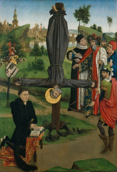 The Crucifixion of Saint Peter with a Donor, The Legend of Saint Anthony Abbot with a Donor... by Northern French Painter