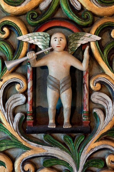 Angel with a Trumpet (detail) by Norwegian School