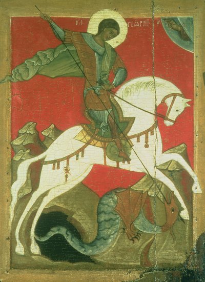 Icon of St. George and the Dragon by Novgorod School