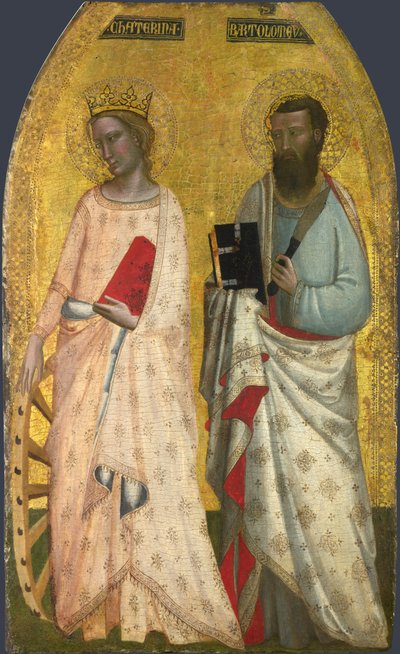 Saints Catherine and Bartholomew, c.1350 by Nuzi Allegretto and Ghissi Francescuccio (fl.1345 74)