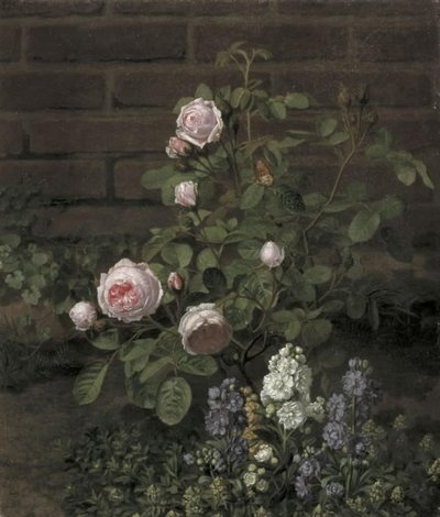 A Moss Rose Tree Surrounded by Summer Flowers by O.D. Ottesen