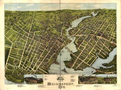 View of Bridgeport, Ct. 1875 by O.H. Bailey and Co. American Oleograph Co.