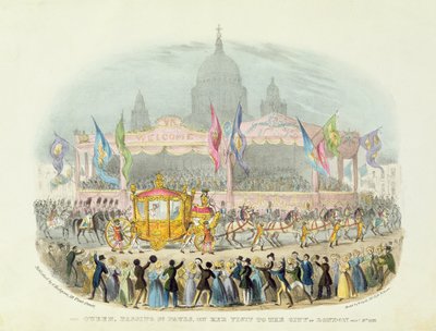Queen Victoria Passing St Pauls Cathedral, 9th November, 1837 by O. Hodgson
