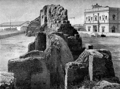 Remains of the Servian wall near the railway station, Rome by O Schulz