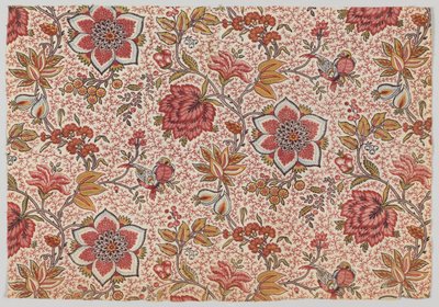 Flowers and Birds on a Background of Dotted Twigs by Oberkampf and Cie.