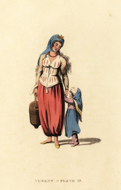 Greek Woman with Her Daughter, Marmara Island by Octavian (after) Dalvimart