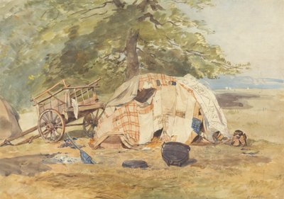 A Gypsy Encampment by Octavius Oakley