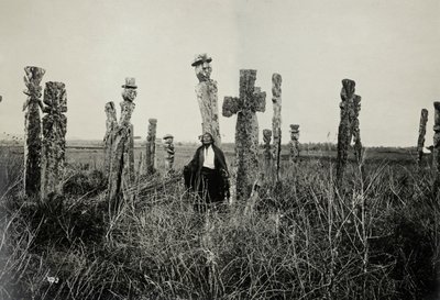 Prayer in the Cemetery, Araucano, Chile by Oder W. Heffer