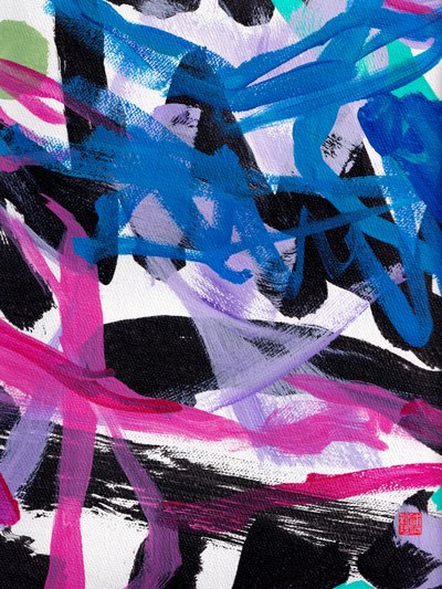 Zen Blue Strokes Abstraction, 2023 by Odilia W. Y. Fu