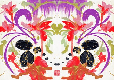 Zen Orange Purple Flowers 2 by Odilia W. Y. Fu