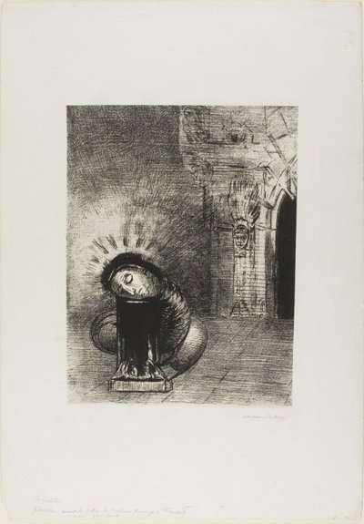 A Long Chrysalis, the Color of Blood, plate 2 of 6 by Odilon Redon