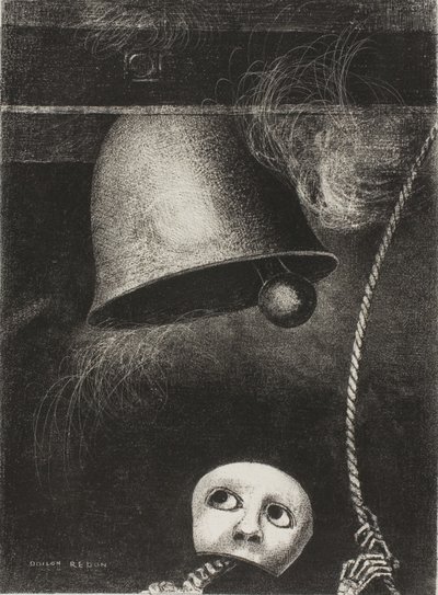A Mask Sounds the Funeral Knell, Plate Three from To Edgar Poe by Odilon Redon