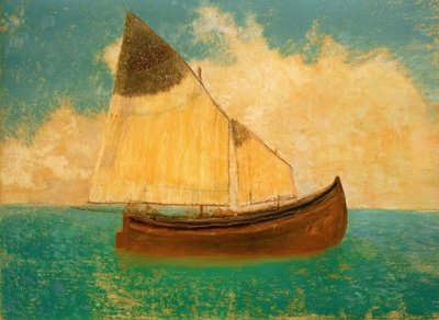 Adrift (The Boat with Yellow Sails) by Odilon Redon